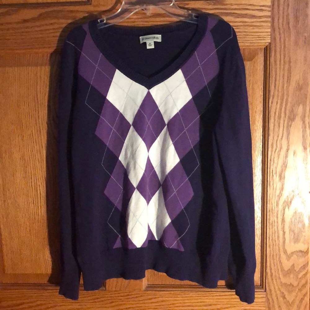 St. John’s Bay Purple Argyle Sweater